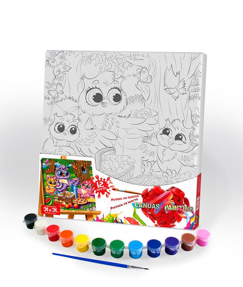 Розпис на полотні Danko Toys Сови cюжет №6 PX-07-06 31x31 см (MTT-144831) - фото 1 Розпис на полотні Danko Toys Сови cюжет №6 PX-07-06 31x31 см (MTT-144831) - фото 1