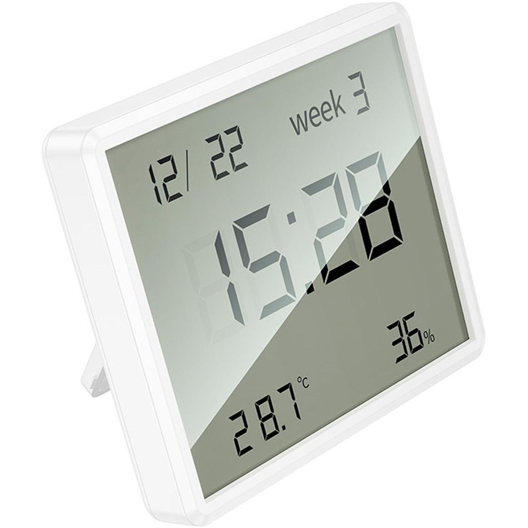 Термометр-гігрометр Hoco HX41 Indoor Electronic Clock with Hygrothermometer White - фото 3