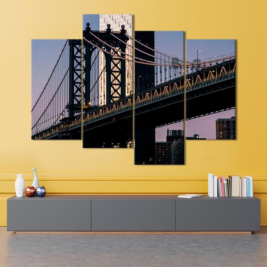 Картина город Знаменитый мост в Нью-Йорке 89x56 см (A847-4)