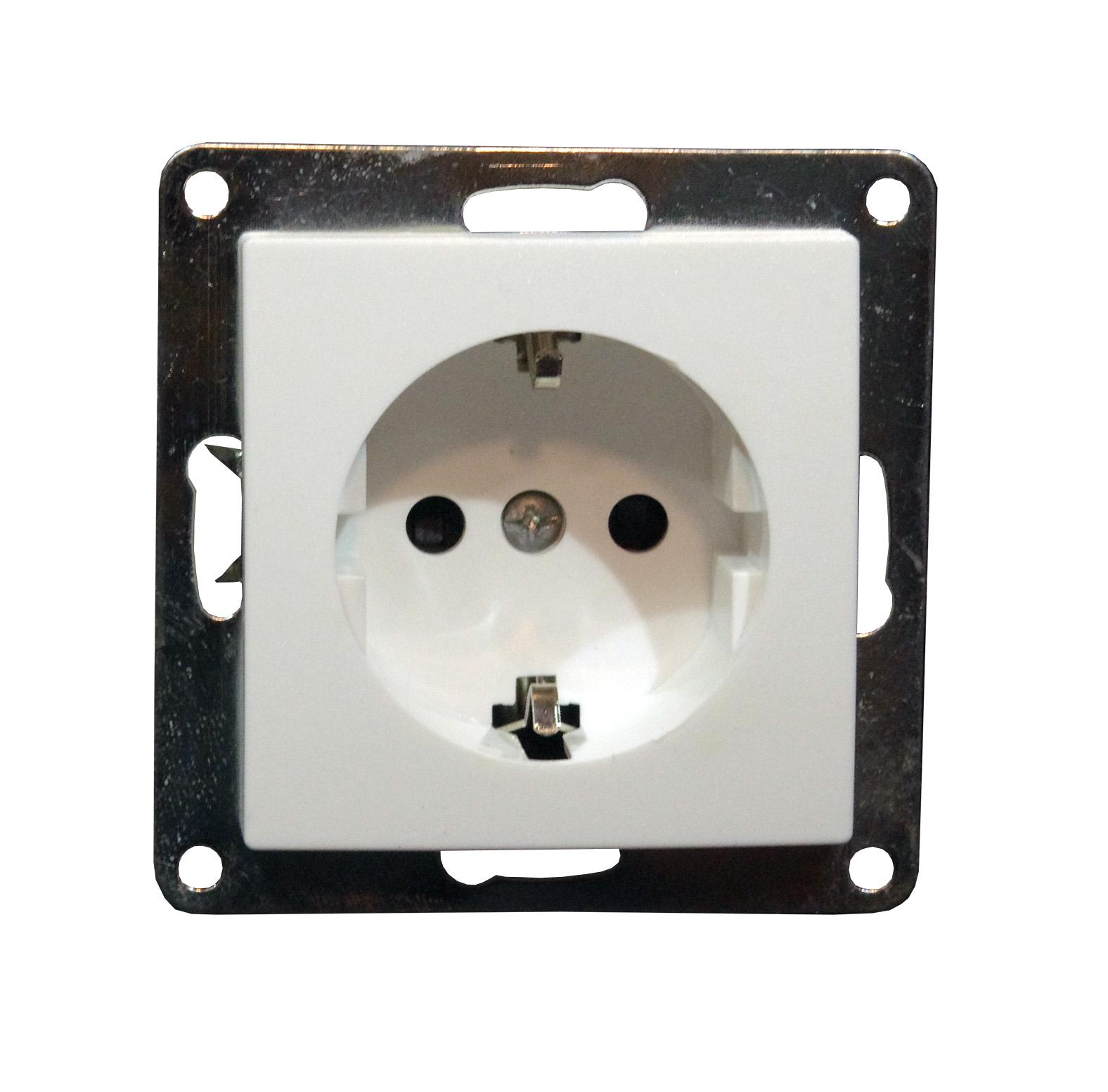 Розетка одинарная Smartfortec HS031G с защитными шторками Белый (44102) - фото 3