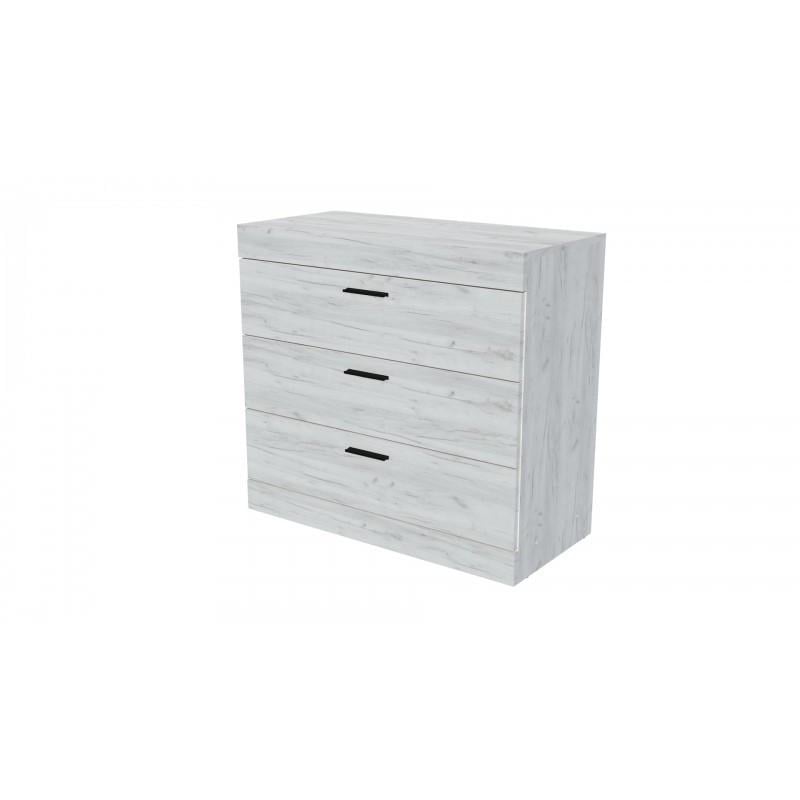 Комод на 3 ящика Эверест Соната-1 80х38х75 см Дуб крафт белый (DTM-2693)