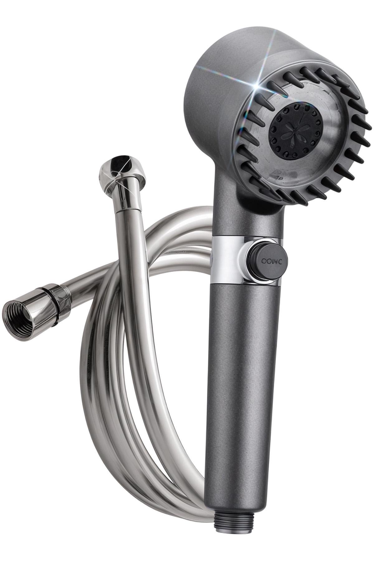 Лейка для душа BRS массажная водосберегающая 3 режима со шлангом для душа силиконовый 150 см (535322234)