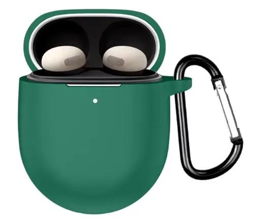 Чехол силиконовый для Google Pixel Buds Pro/Buds Pro 2 с карабином Темно-зеленый (2442204302) - фото 1 Чехол силиконовый для Google Pixel Buds Pro/Buds Pro 2 с карабином Темно-зеленый (2442204302) - фото 1