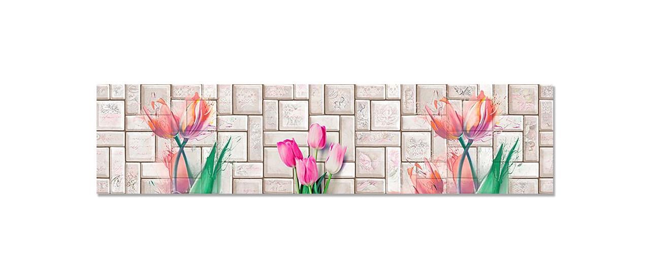 Наліпка вінілова на кухню Zatarga Тюльпани/Плитка 600х2500 мм (1274515446)
