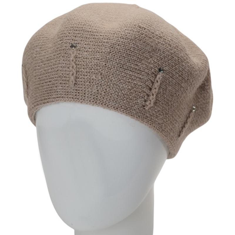 Берет женский Lirus Тина с узором и стразами one size Бежевый (281868) - фото 1 Берет женский Lirus Тина с узором и стразами one size Бежевый (281868) - фото 1