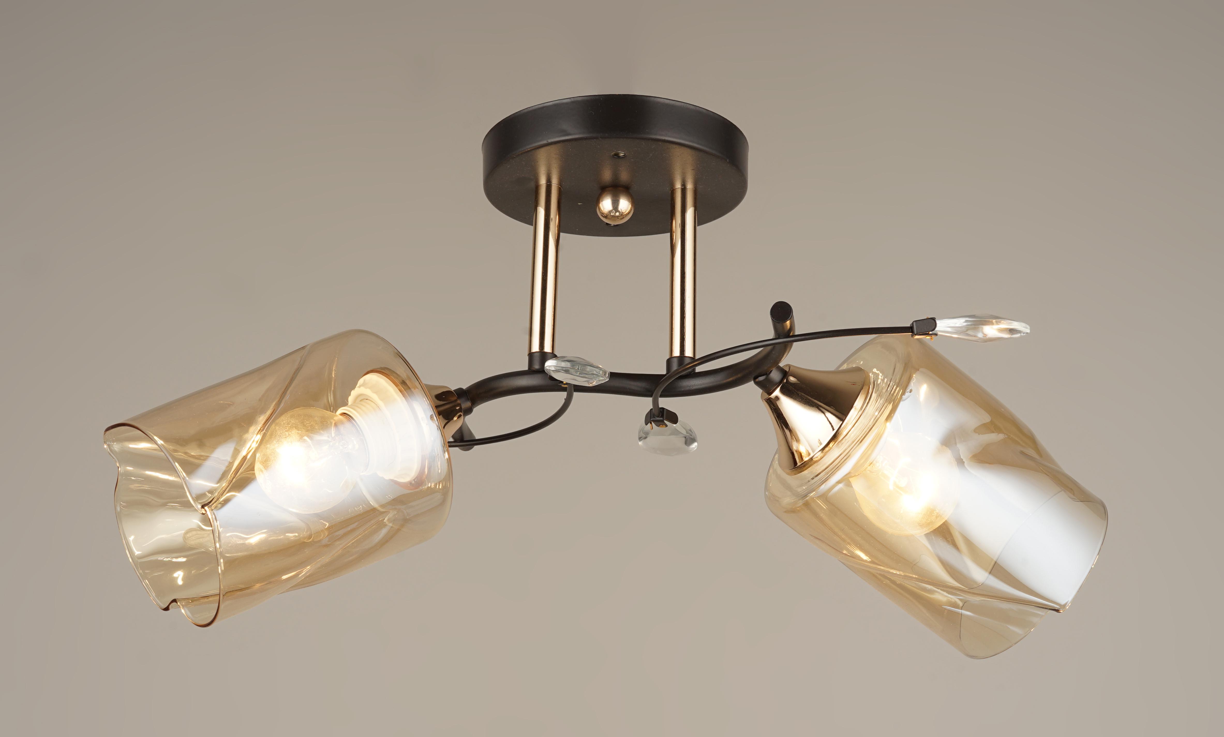 Люстра стельова Sirius B N4496/2 BK+FGD на 2 плафони (000033587)