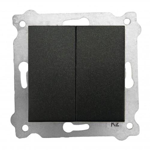 Механизм выключателя двойного врезного EXEN Черный