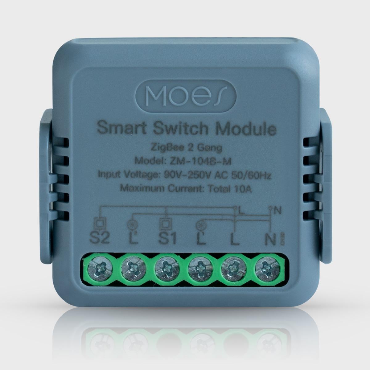 Реле двоканальне Moes ZigBee Tuya Smart (WH00730) Реле двоканальне Moes ZigBee Tuya Smart (WH00730)