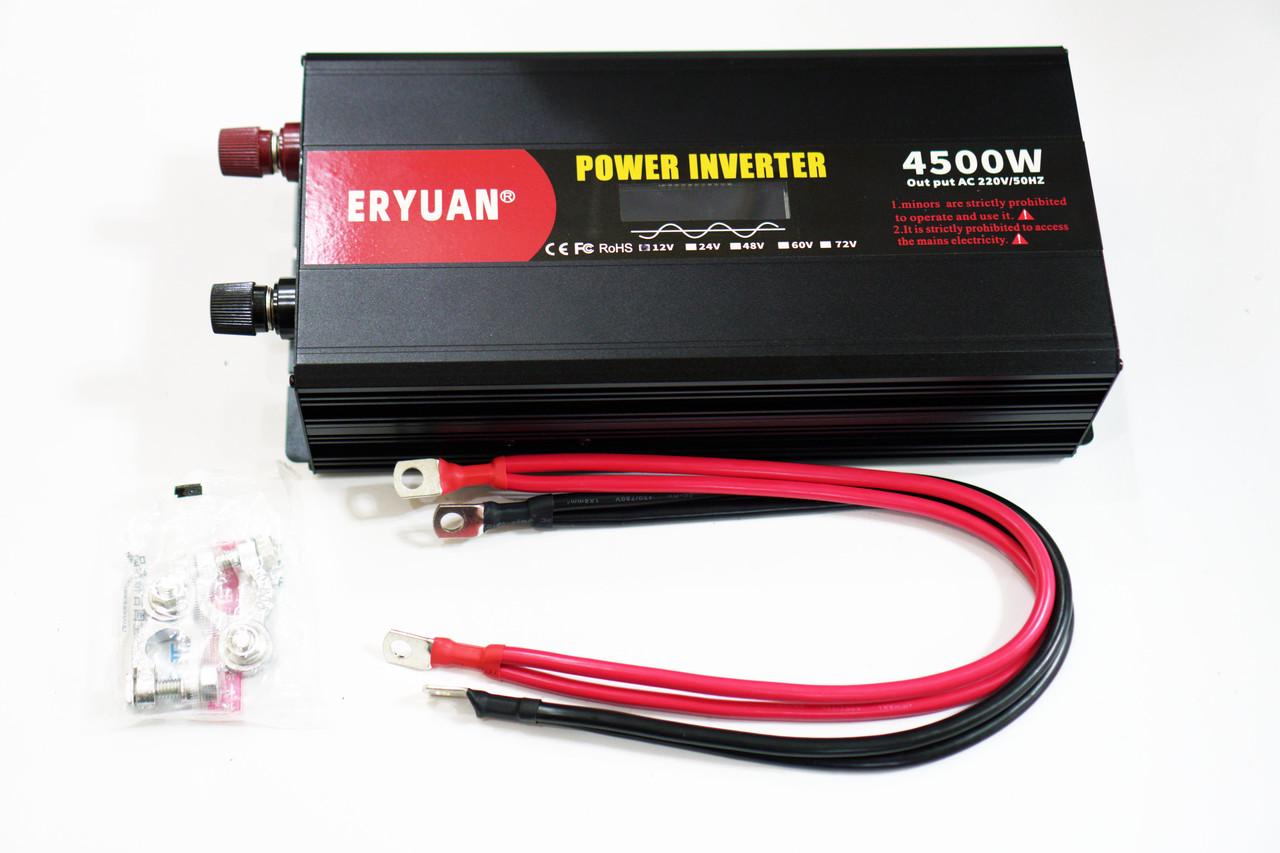 Автомобильный инвертор ERYUAN с чистой синусоидой 4500W LCD AC/DC 12V с вольметром (17921771) - фото 7