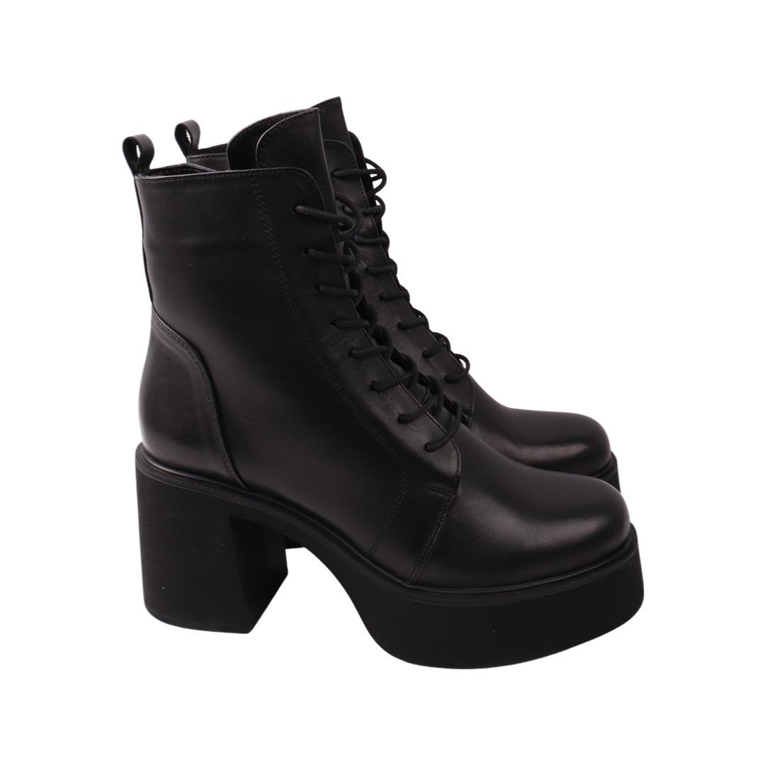 Ботильоны женские Aquamarin из кожи р. 39 Черный (2063-22ZH)