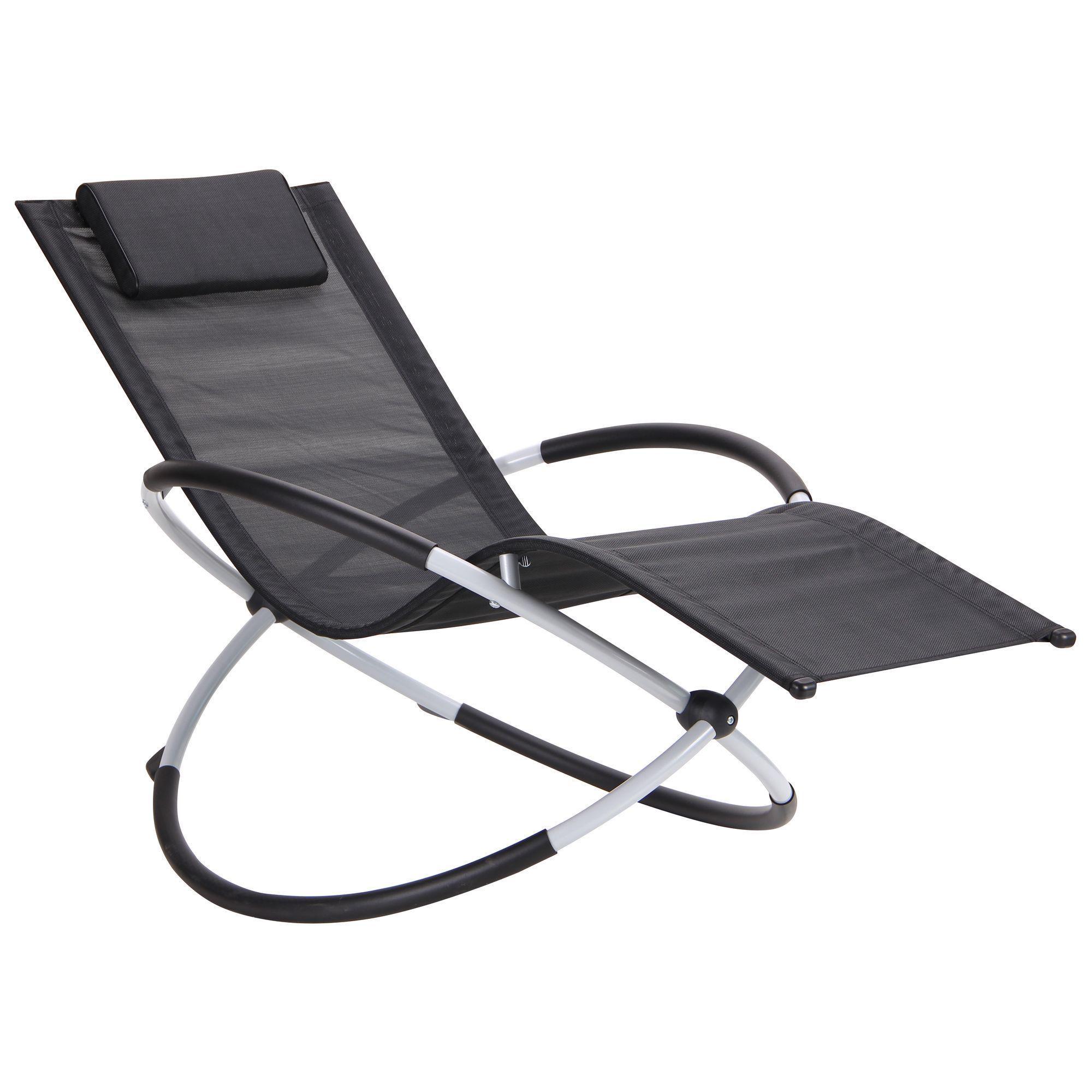 Шезлонг AMF Infinity​​​​​​​ 840х1500х800 для сада сталь Алюм/Черный