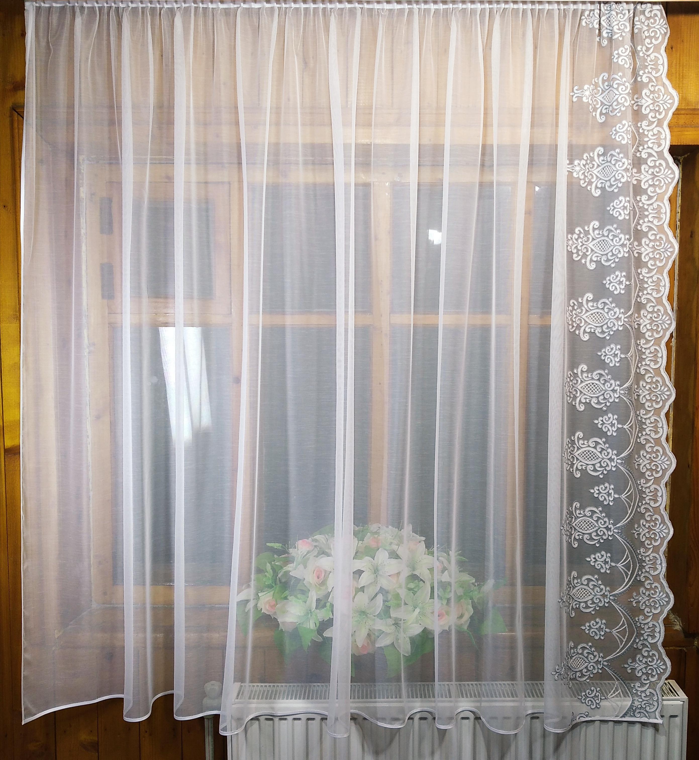 Занавеска кухонная короткая готовая Ажур вышивка левая Белый/Бамбук/Серый - фото 5 Занавеска кухонная короткая готовая Ажур вышивка левая Белый/Бамбук/Серый - фото 5