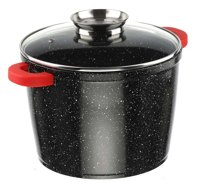 Кастрюля Styleberg с гранитным покрытием 28 см 10,9 л Черный (ST-1515)