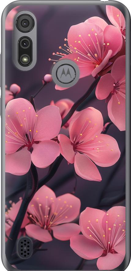 Чехол на Motorola E6i Пурпурная сакура (6075u-2355-42517)