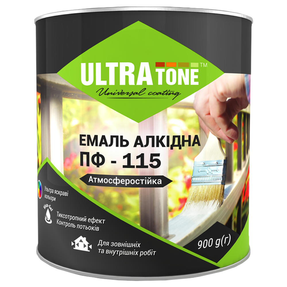 Емаль ULTRAtone ПФ-115 0,9 кг Шоколадний (3649)