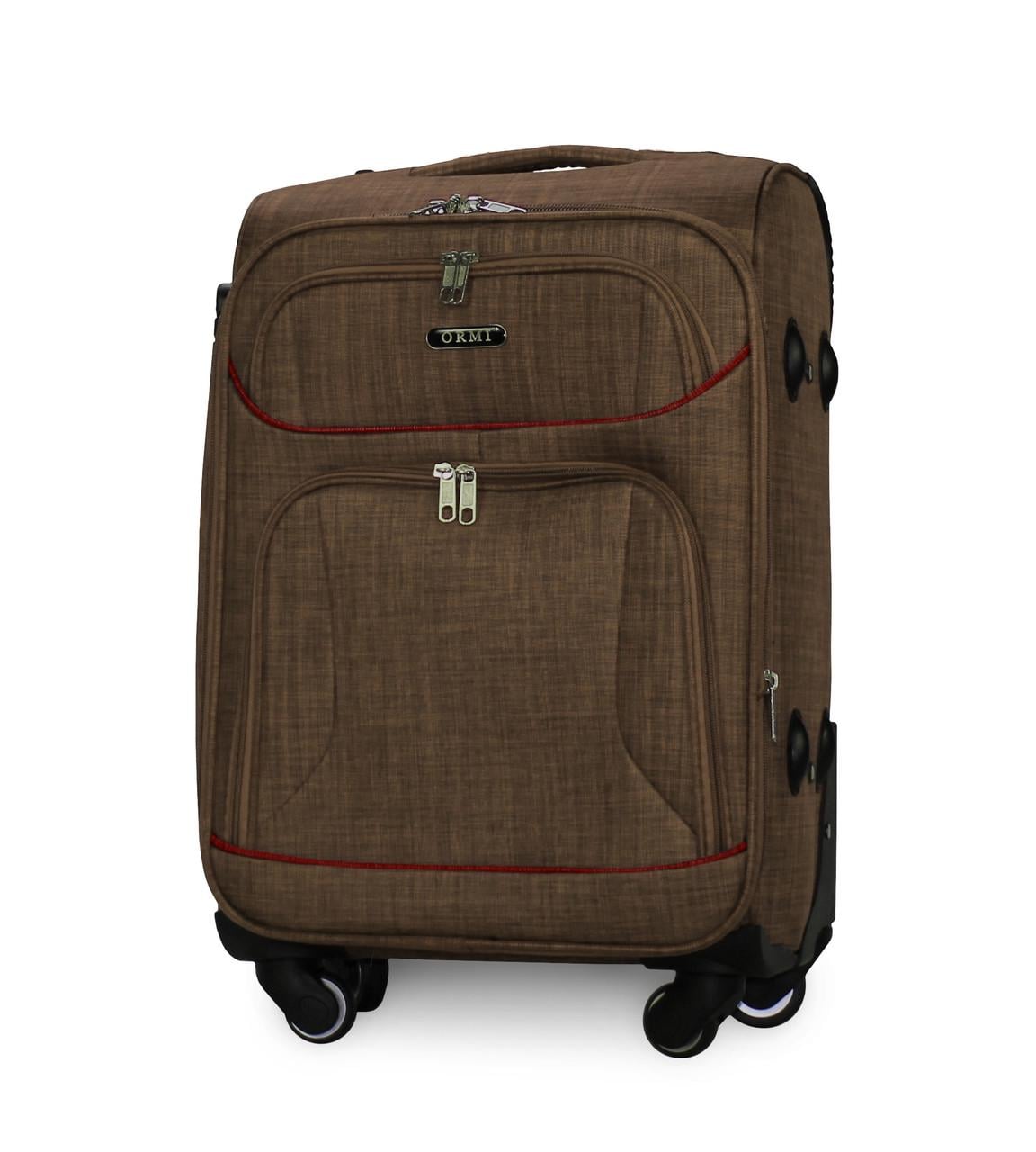 Чемодан ORMI 701 тканевый маленький на 4 колесах 54х35х22 см ручная кладь Кофейный
