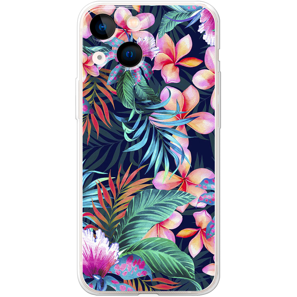 Чохол BoxFace iPhone 13 mini flowers in the tropics Прозорий силікон (43839-up1971-43839)