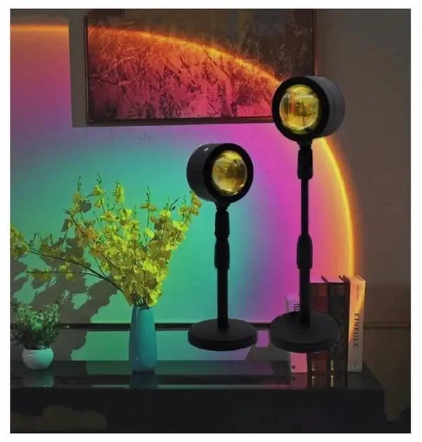 Лампа проекционная LED для селфи/фото/видео с эффектом солнца RGB с пультом 23 см (2079257820) - фото 3