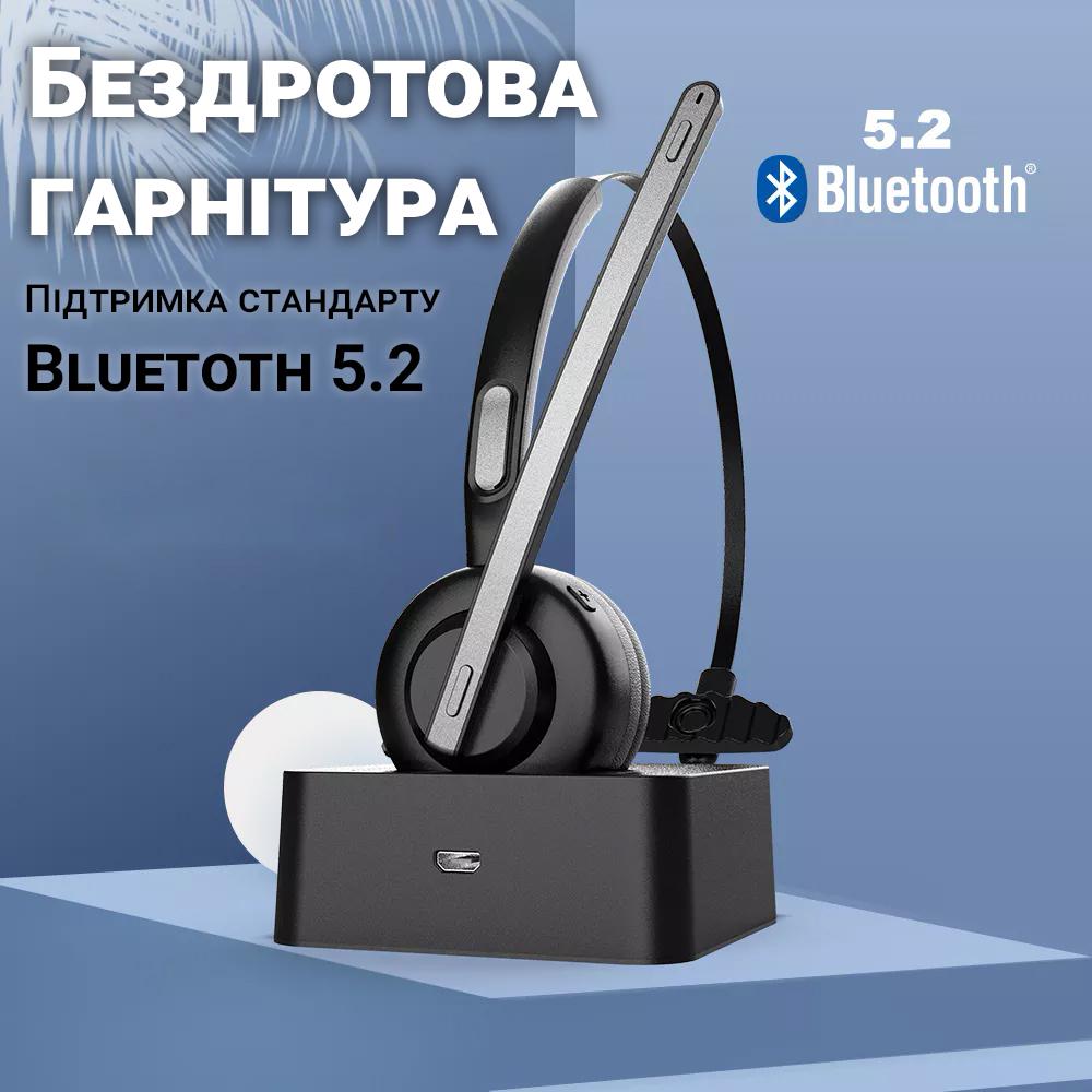 Гарнітура бездротова Bluetooth 5.2 Digital Lion TH10 з мікрофоном для кол-центру - фото 4