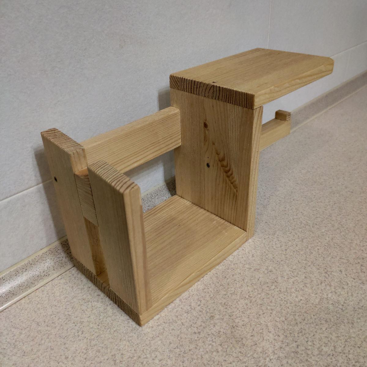 Держатель для туалетной бумаги деревянный с полочкой и вешалкой для полотенца (2088450937) - фото 5