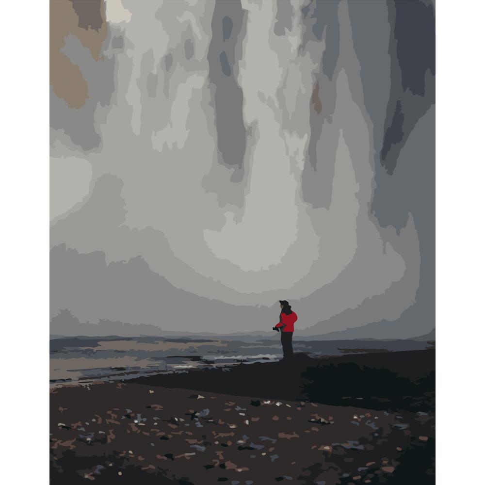 Картина по номерам Strateg Премиум Черный пляж 40х50 см (DY072)