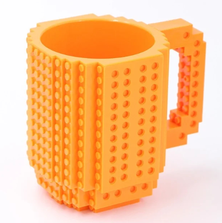 Чашка-конструктор SUNROZ в стиле "Lego" Оранжевый SUN3780