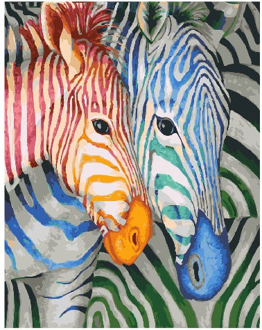 Картина по номерам Brushme Полосатые зебры (GX23031) Картина по номерам Brushme Полосатые зебры (GX23031)