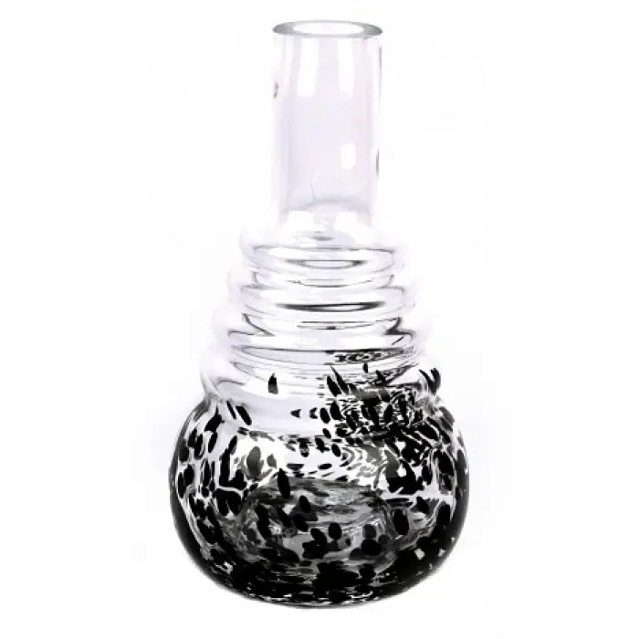 Колба для кальяна под поклейку резьбы рифленая Amy 630 стеклянная колба с резьбой 2 л Черные разводы (1743182836)