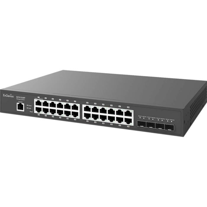 Коммутатор управляемый ENGenius ECS1528T 128 Gbps 4xSFP+ Black (1402A0313301)