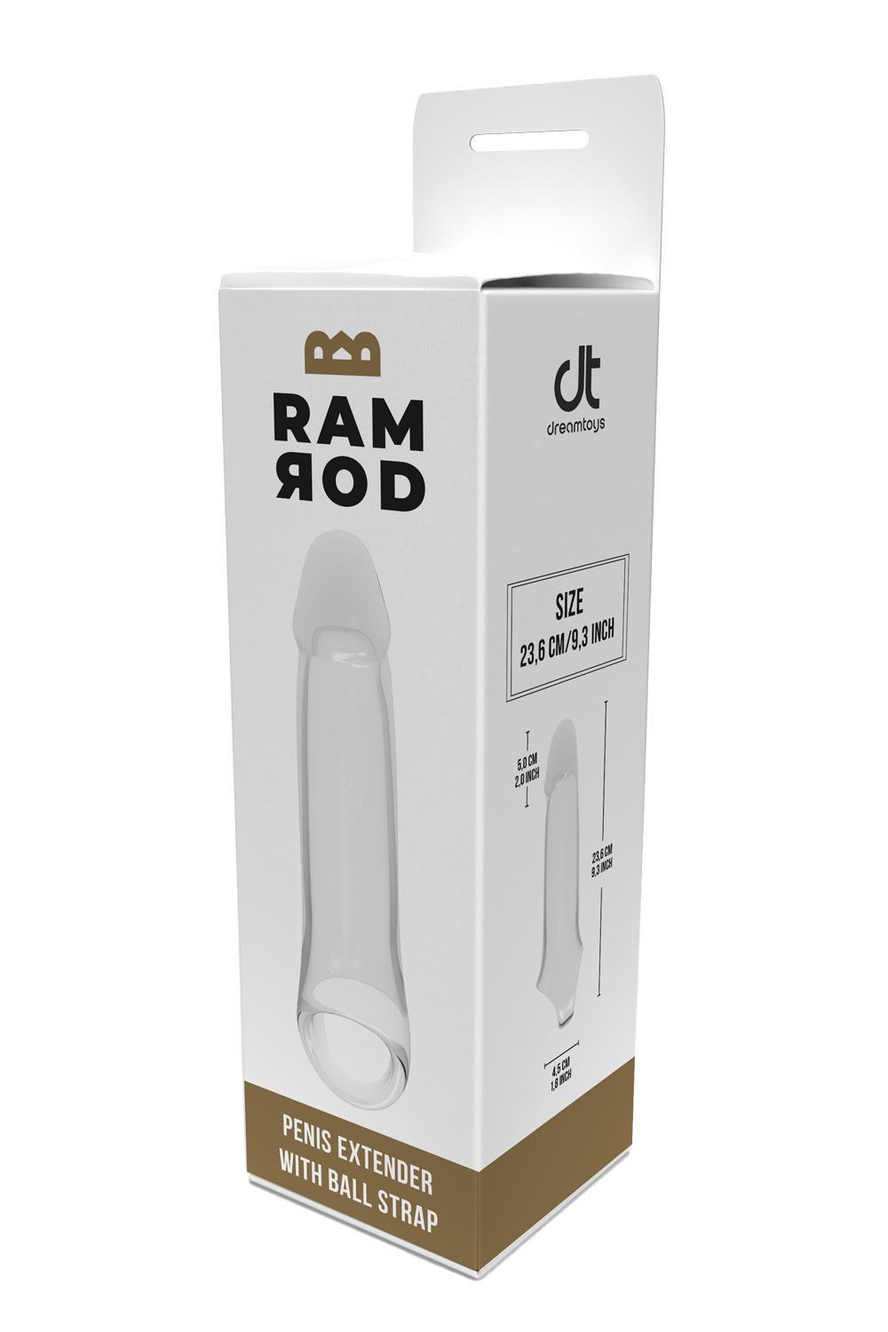Насадка на пенис Dreamtoys Ramrod с кольцом для мошонки Прозрачный (DT103933)