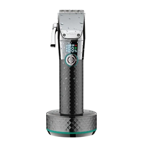 Машинка для стрижки аккумуляторная VGR V-682 6 насадок 2500 mAh IPX7 LED display Black (613671)