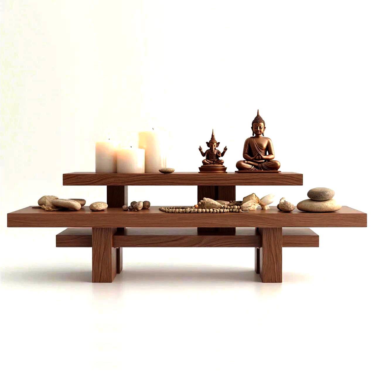 Алтарь для медитации из дерева Манасаура Шафран (ЛАТ-012606)