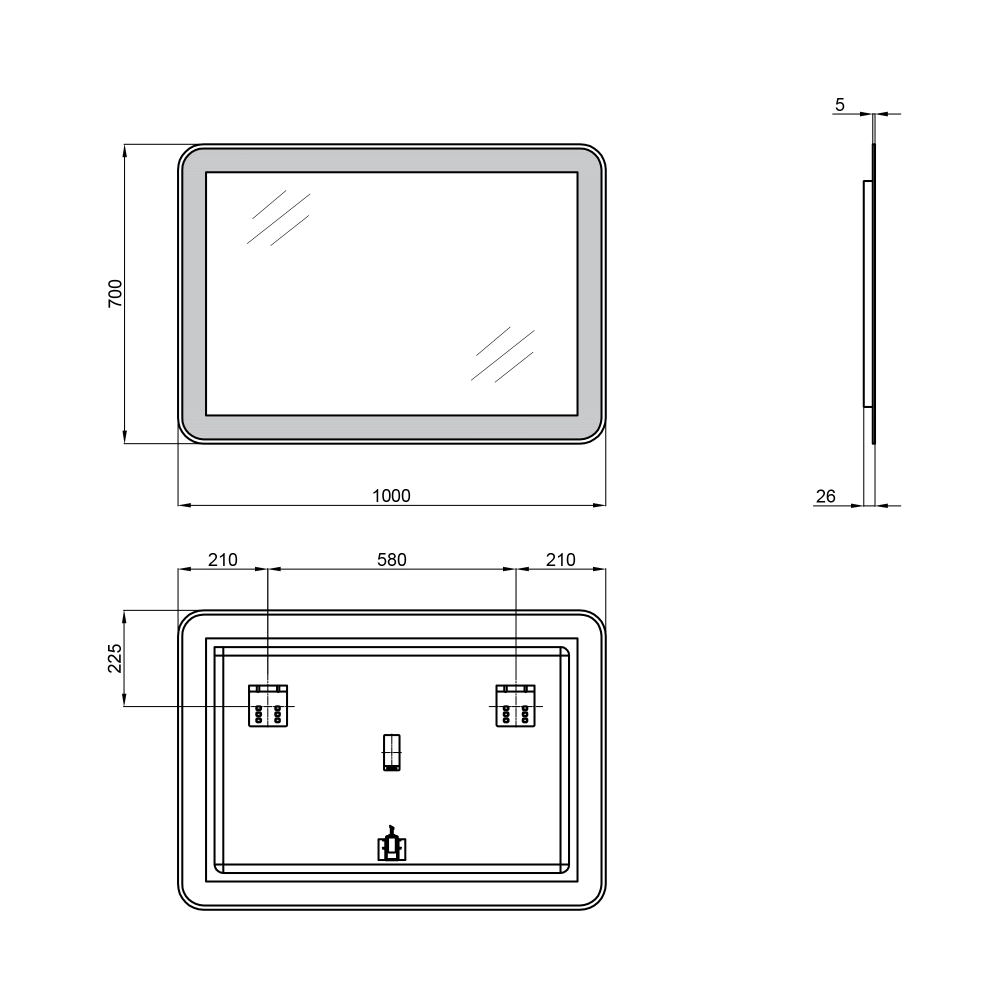 Зеркало Qtap Swan с LED-подсветкой Touch 1000х700 мм (QT1678141470100W) - фото 2