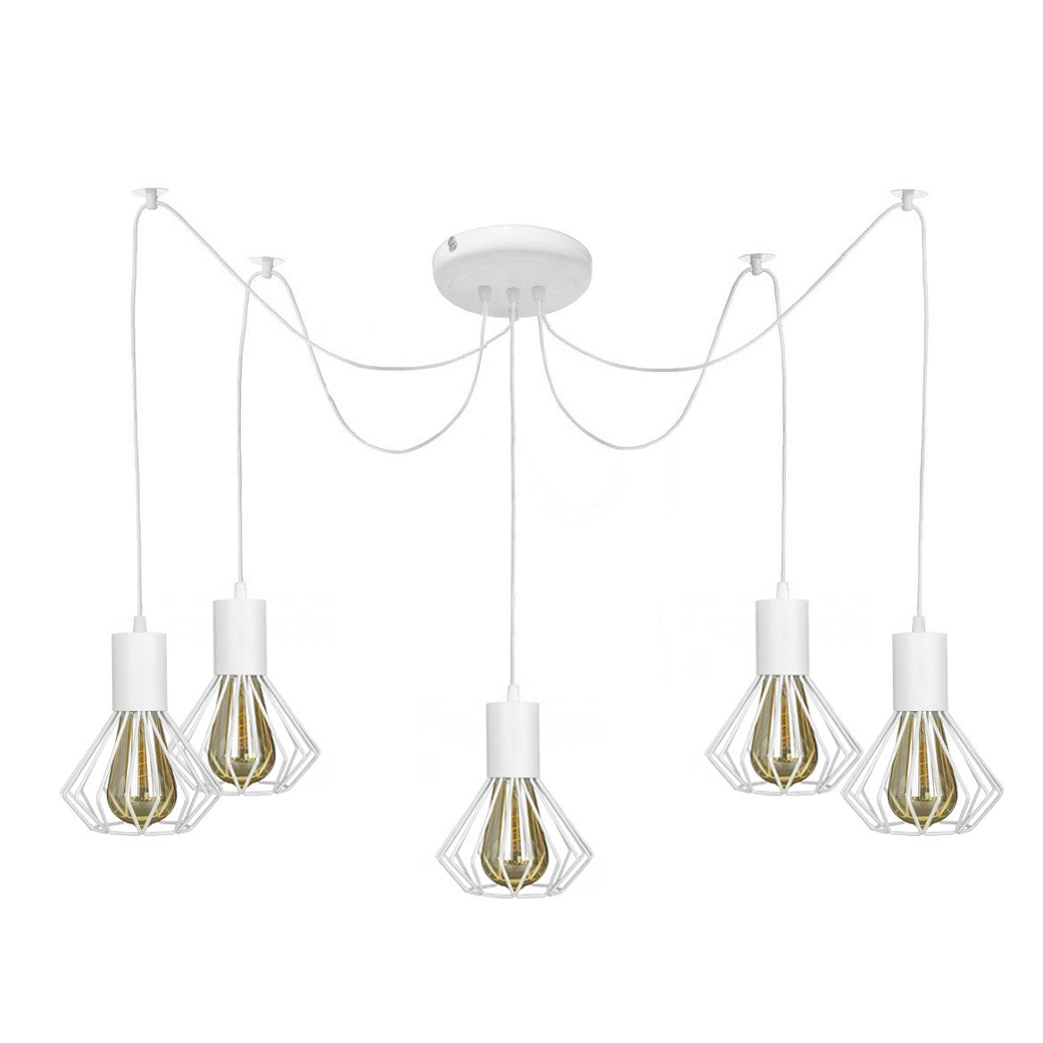 Люстра-павук MSK ELECTRIC Diadem NL 2215-5W на п'ять плафонів Білий