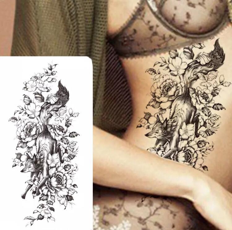 Тату тимчасове водостійке 3D велике Лисиця XQB-351 20х8,5 см (4506411) - фото 2 Тату тимчасове водостійке 3D велике Лисиця XQB-351 20х8,5 см (4506411) - фото 2