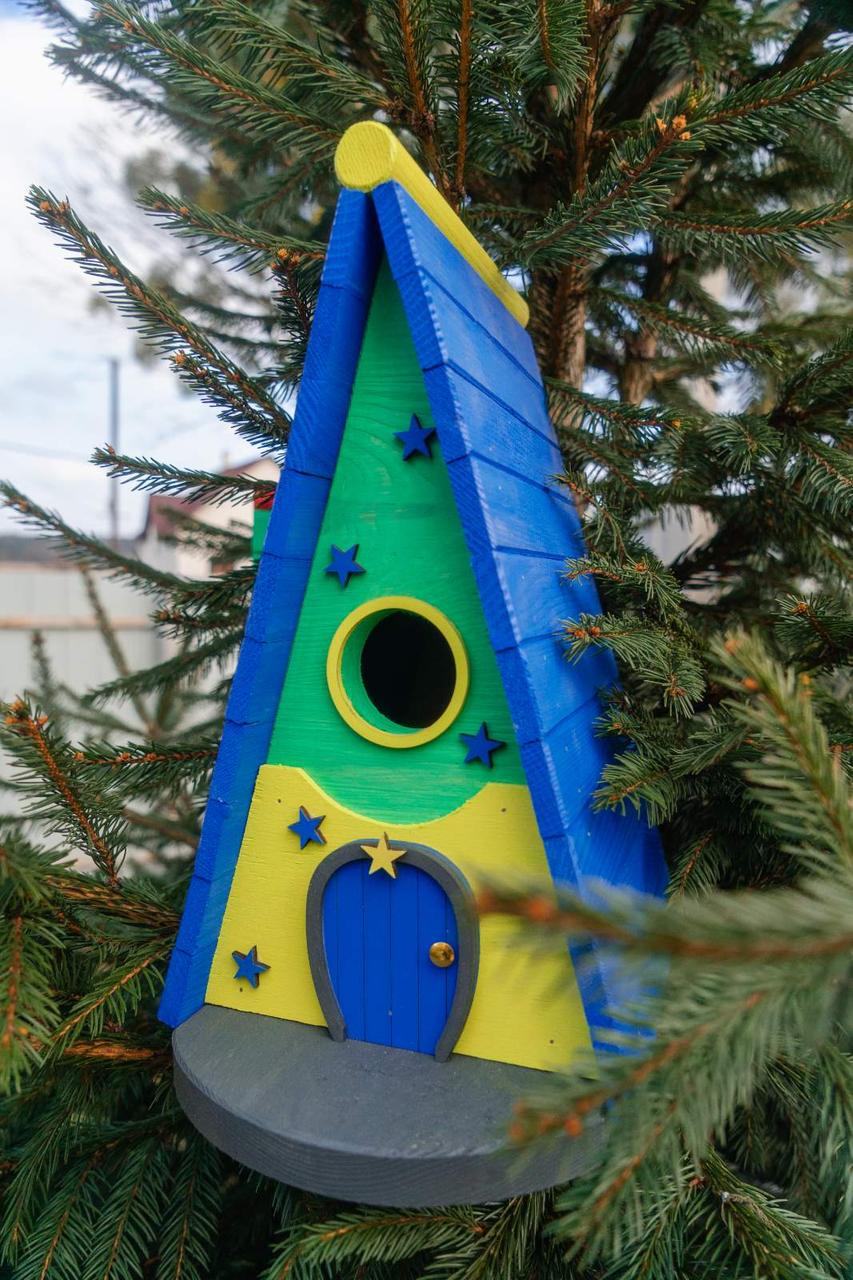 Дом для птиц Андромеда из древесины 325х290х210 мм Сапфировый - фото 2