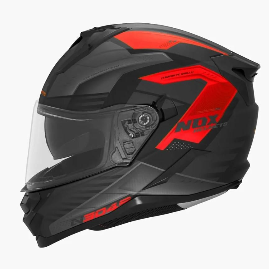 Мотошолом NOX N304S Carver S Matt Black/Red (38853)