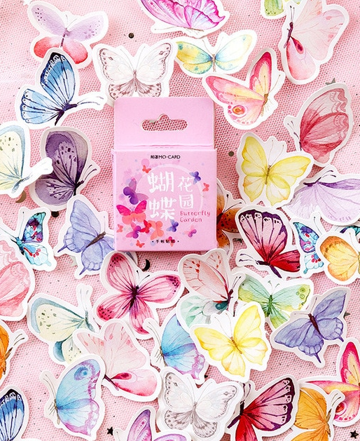 Набір наклейок для щоденника Kawaii Butterflies 40 шт.