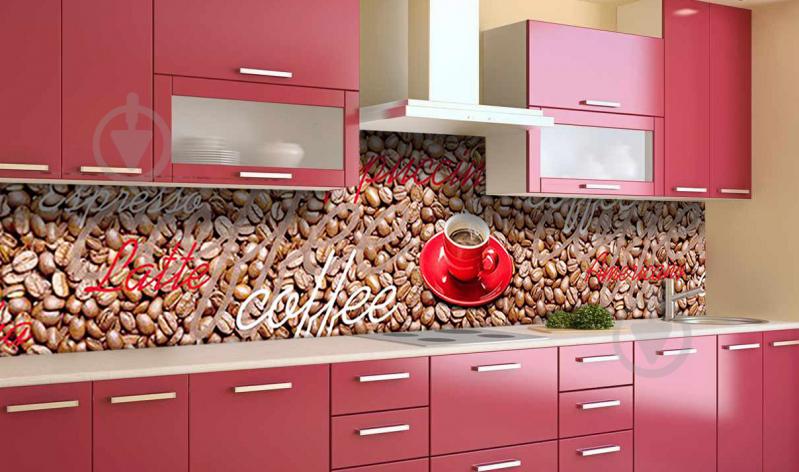 Наклейка виниловая кухонный фартук  Zatarga  "Кофейные зерна"  650х2500 мм