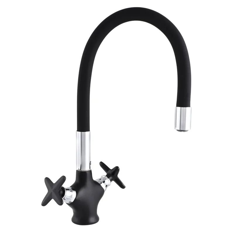 Смеситель для кухни Zerix Z58322-6 из силумина Черный (ZX0503)