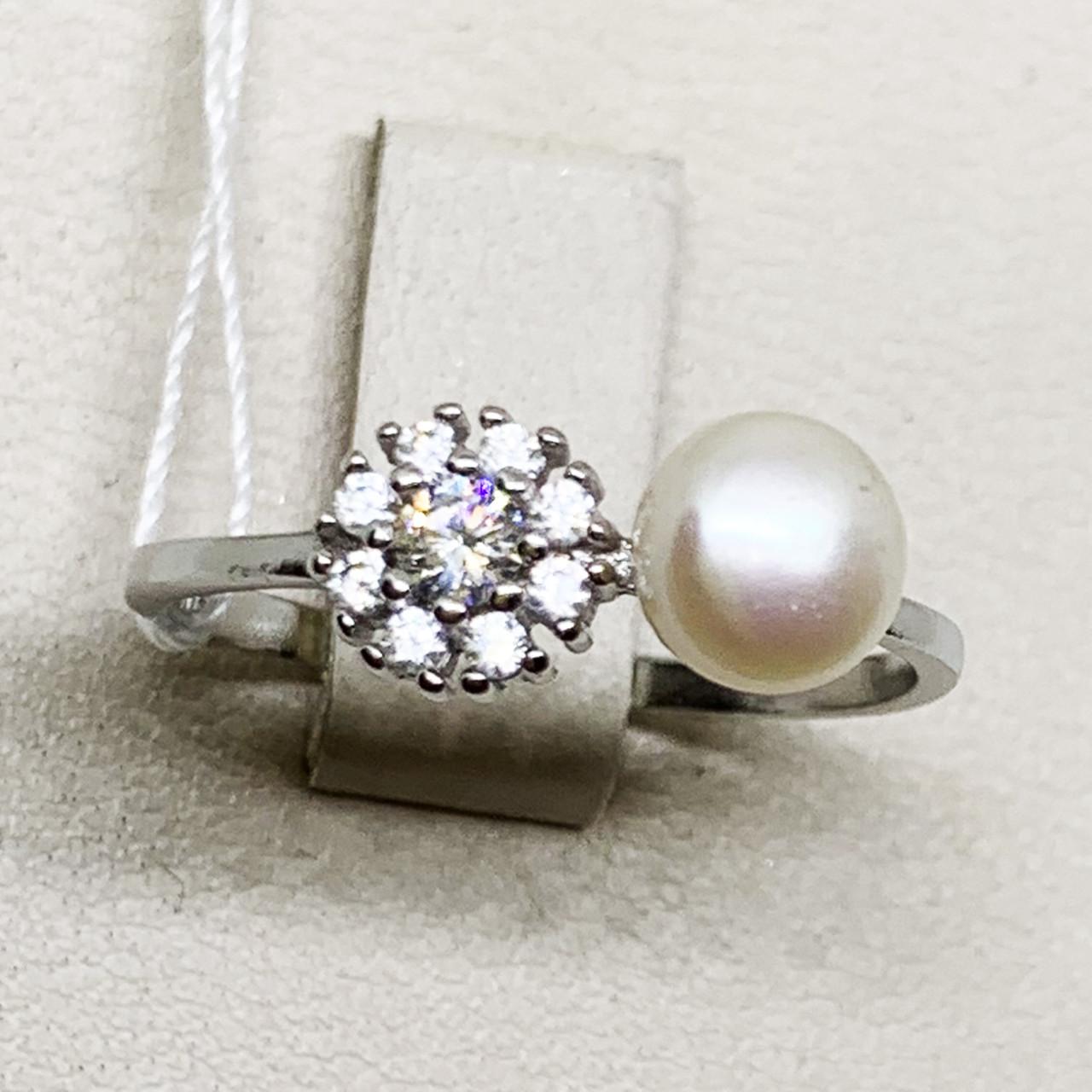 Каблучка срібна з перлами та кубічним цирконієм 1,61 г р. 16,5 (1699258065) - фото 5 Каблучка срібна з перлами та кубічним цирконієм 1,61 г р. 16,5 (1699258065) - фото 5