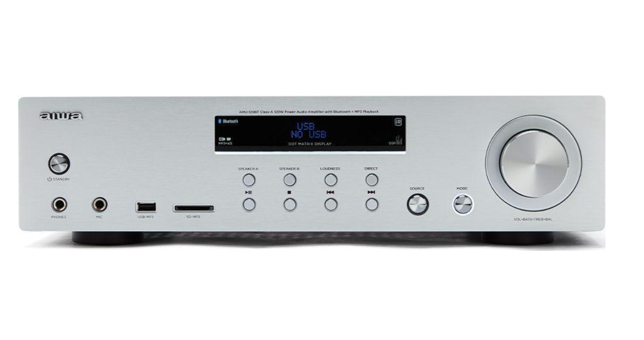 Підсилювач інтегральний AIWA AMU-120BT Silver (370198) Підсилювач інтегральний AIWA AMU-120BT Silver (370198)