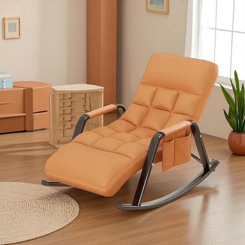 Гойдалка-крісло для відпочинку для саду з м’якою спинкою 145х60х71 см Помаранчевий