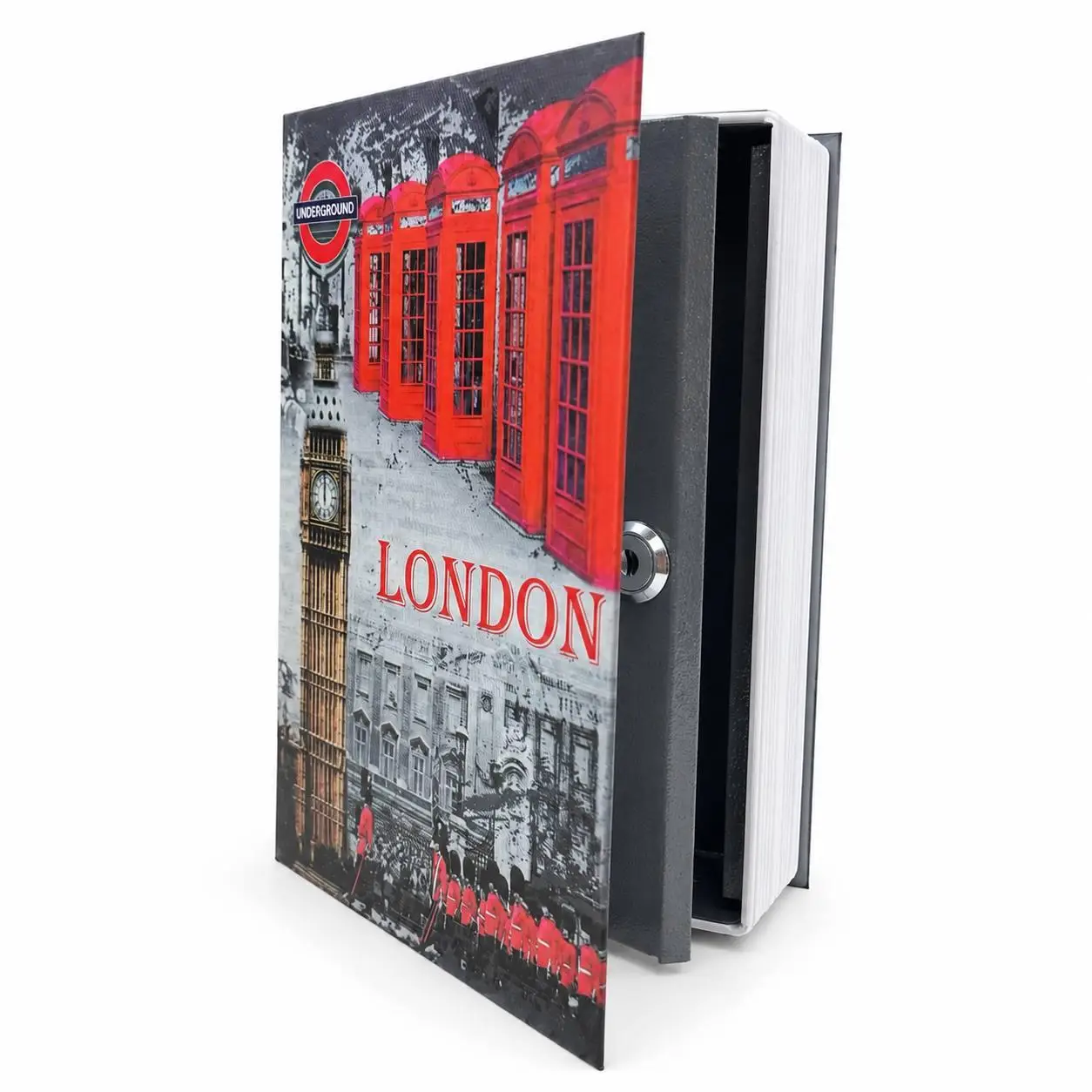 Сейф-книга HomeSafe LONDON з ключем для зберігання грошей і цінностей 24x15,5x5,5 см (M1195)