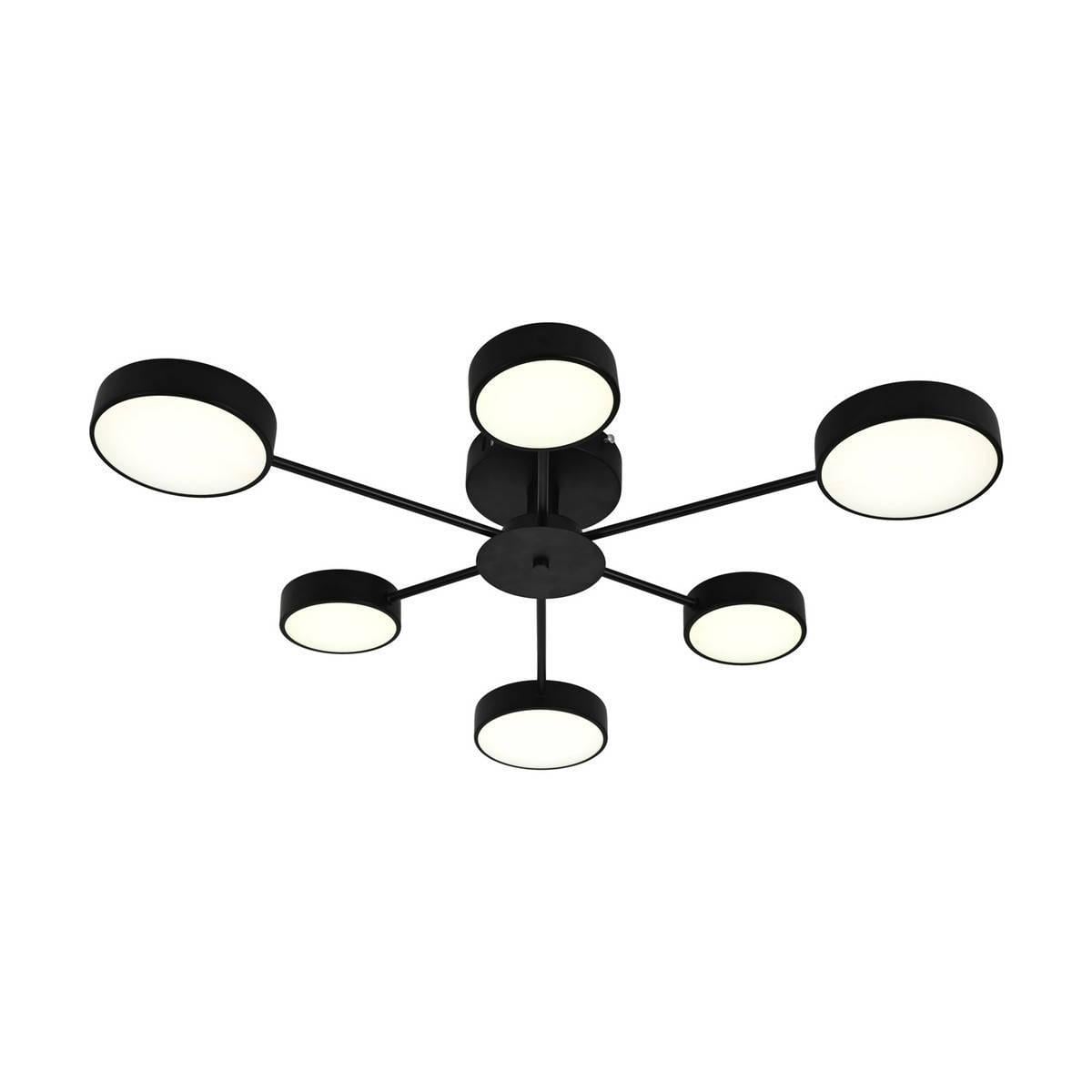 Люстра LED на пульте Svet SY-16060/3+3 BK+CR 132W Черный/Хром