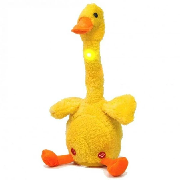 Інтерактивна іграшка Talking duck Качка-повторюшка 120 пісень танцює/співає/світиться (17945423)