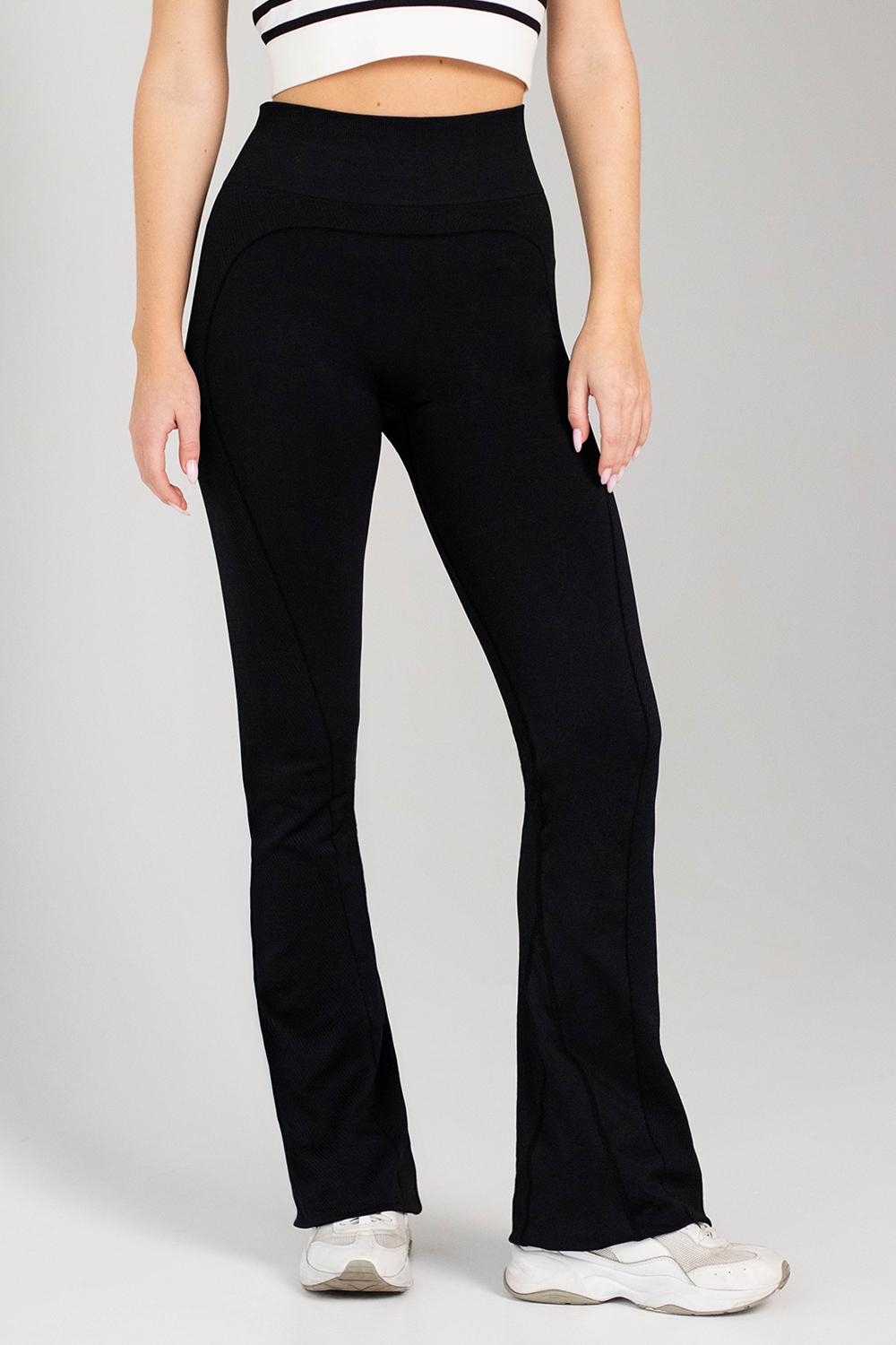 Легінси жіночі кльош Giulia Flexing leggins Sculpt Flare YZ168 з push-up L Black