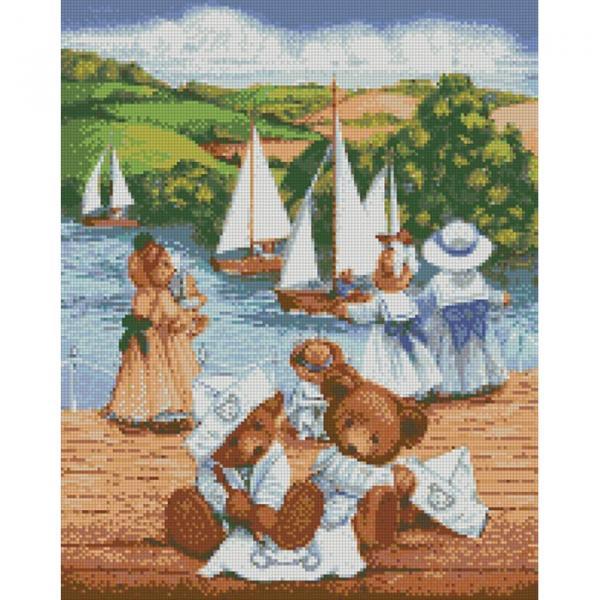 Алмазная мозаика Идейка Животные Медвежьи развлечения 40х50 см холст на подрамнике (АМ6046-mt)