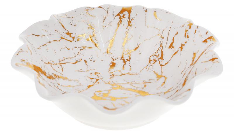 Набор фарфоровых салатников Золотой Волан 20,1х20,1х6,2 см Белый с золотом (BD-988-288)
