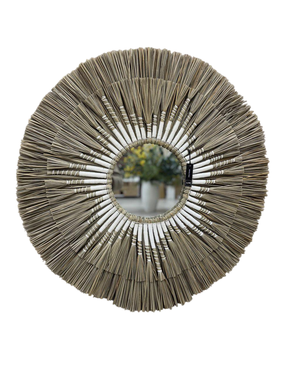 Зеркало J-LINE круглое с рамой из рафии d 75 см